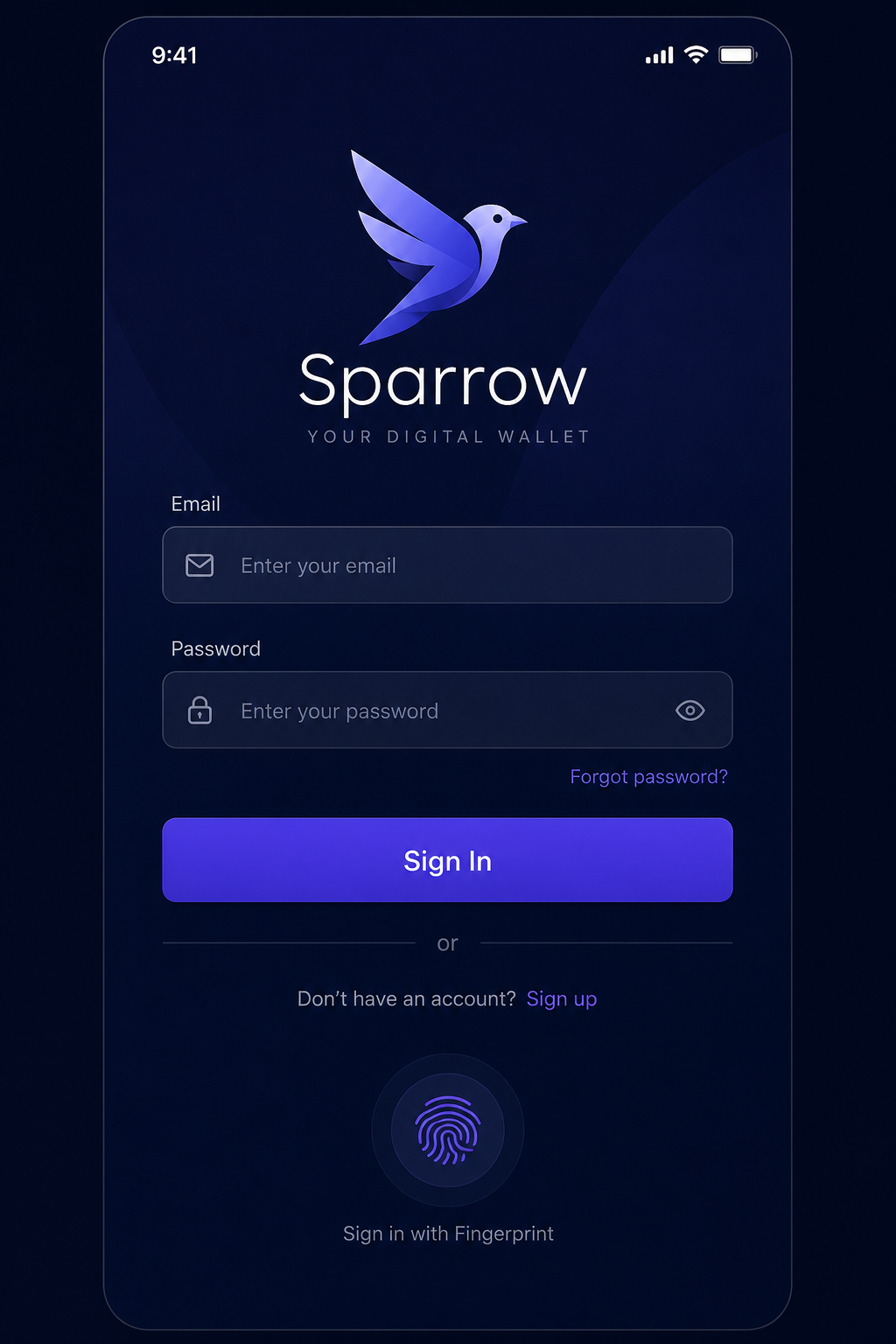 Mockup for Secure Login