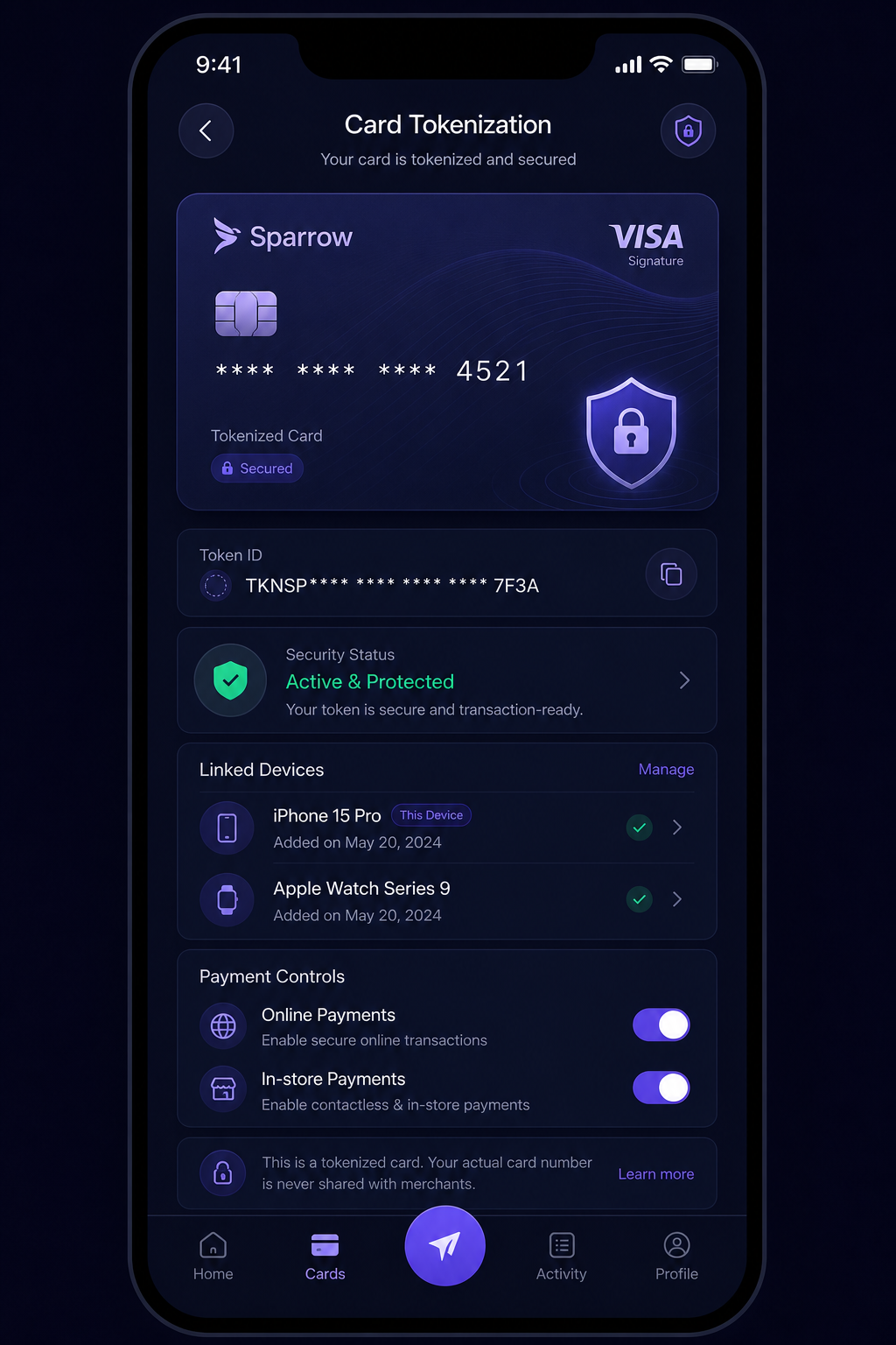 Mockup for Card Tokenization