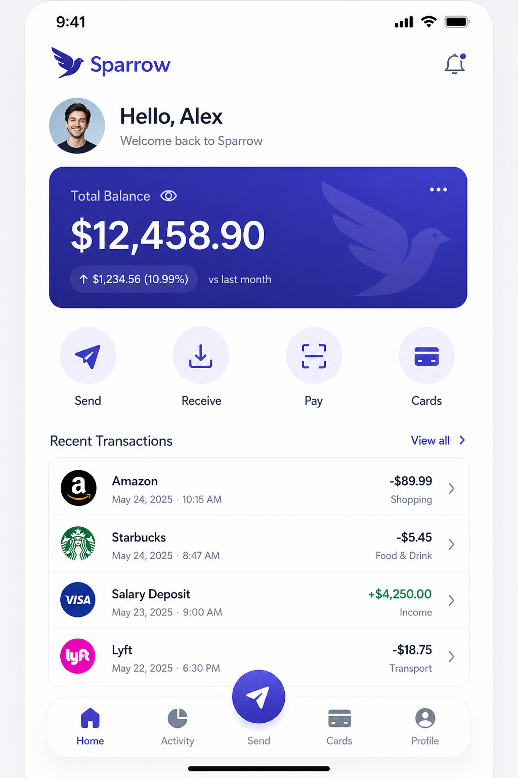 Mockup for Wallet Home